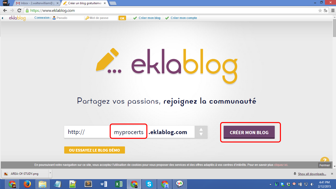 Eklablog.com blog registration Screenshot 01