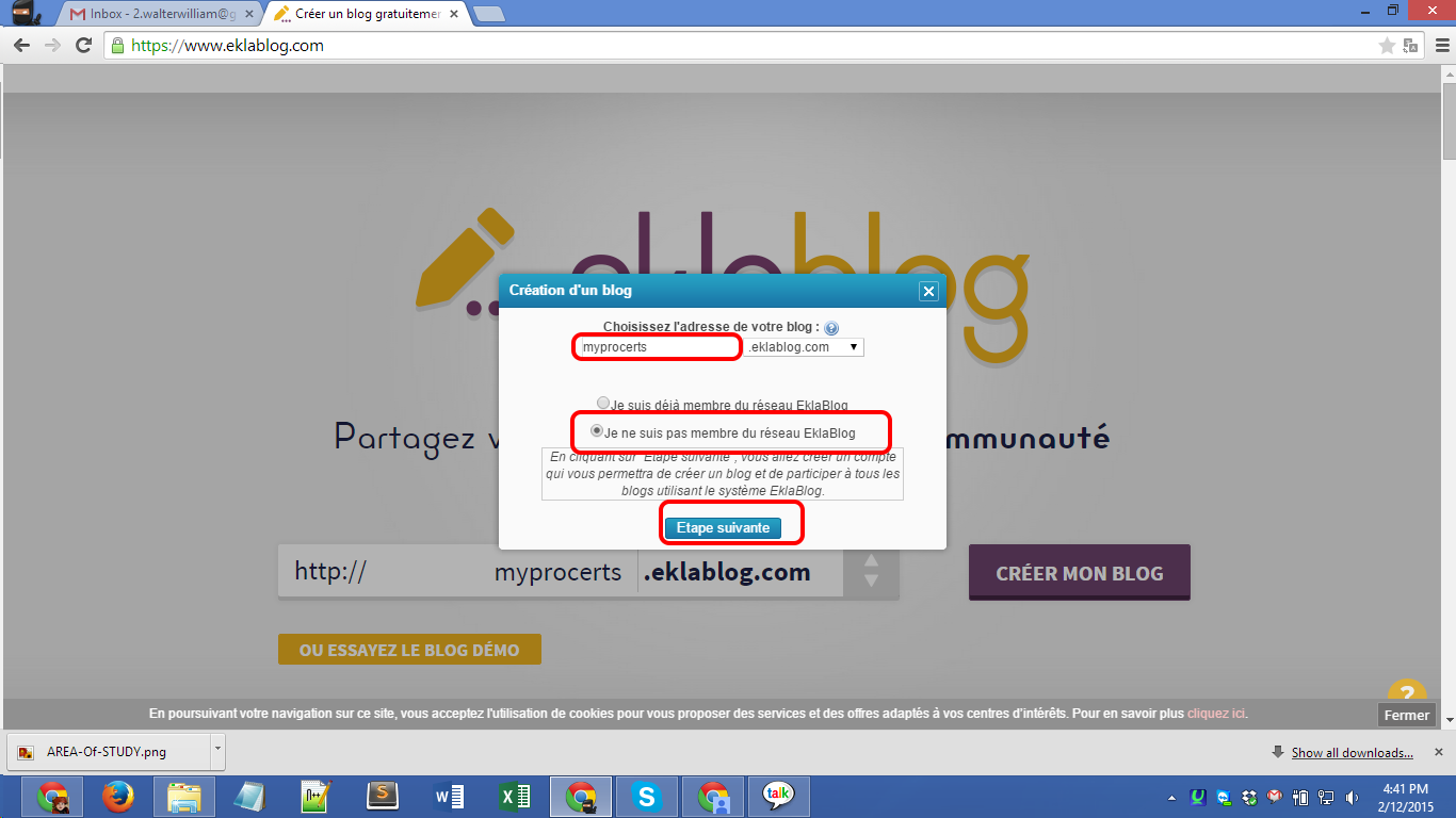 Eklablog.com blog registration Screenshot 02