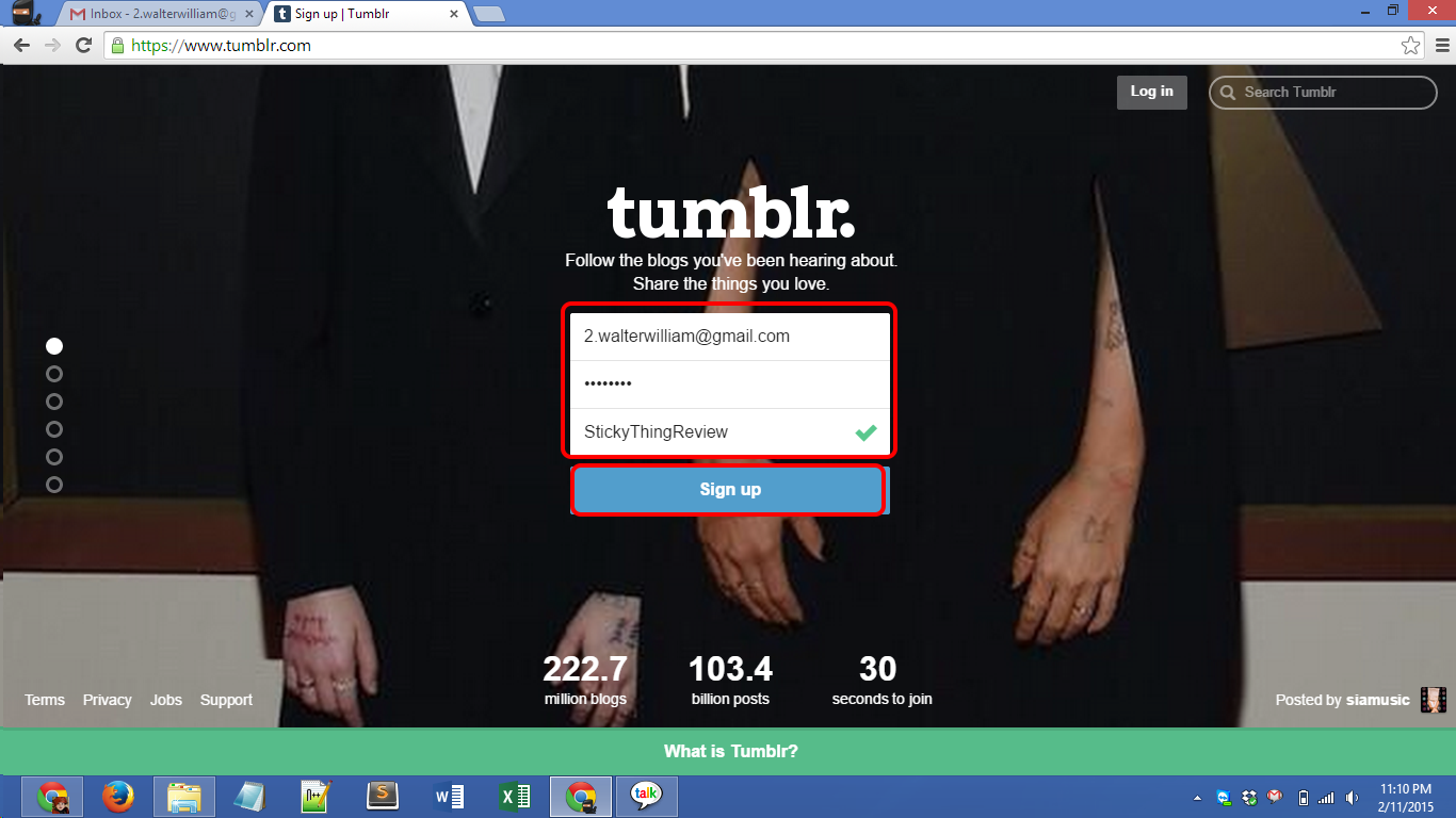 Tumblr.com Blog Creation Screenshot 01